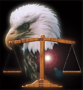 Bald Eagle and Scales of Justice